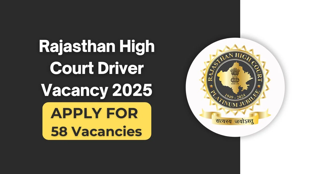 Rajasthan High Court Driver Vacancy 2025